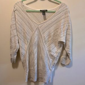 3/4 sleeve v neck sweater